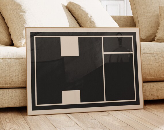 Modern Geometric Hi Print Minimalist Typography Wall Art Black And White Decor Printed On Luxury Paper