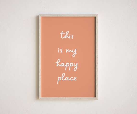 This Is My Happy Place Terracotta Script Nursery Quote Poster
