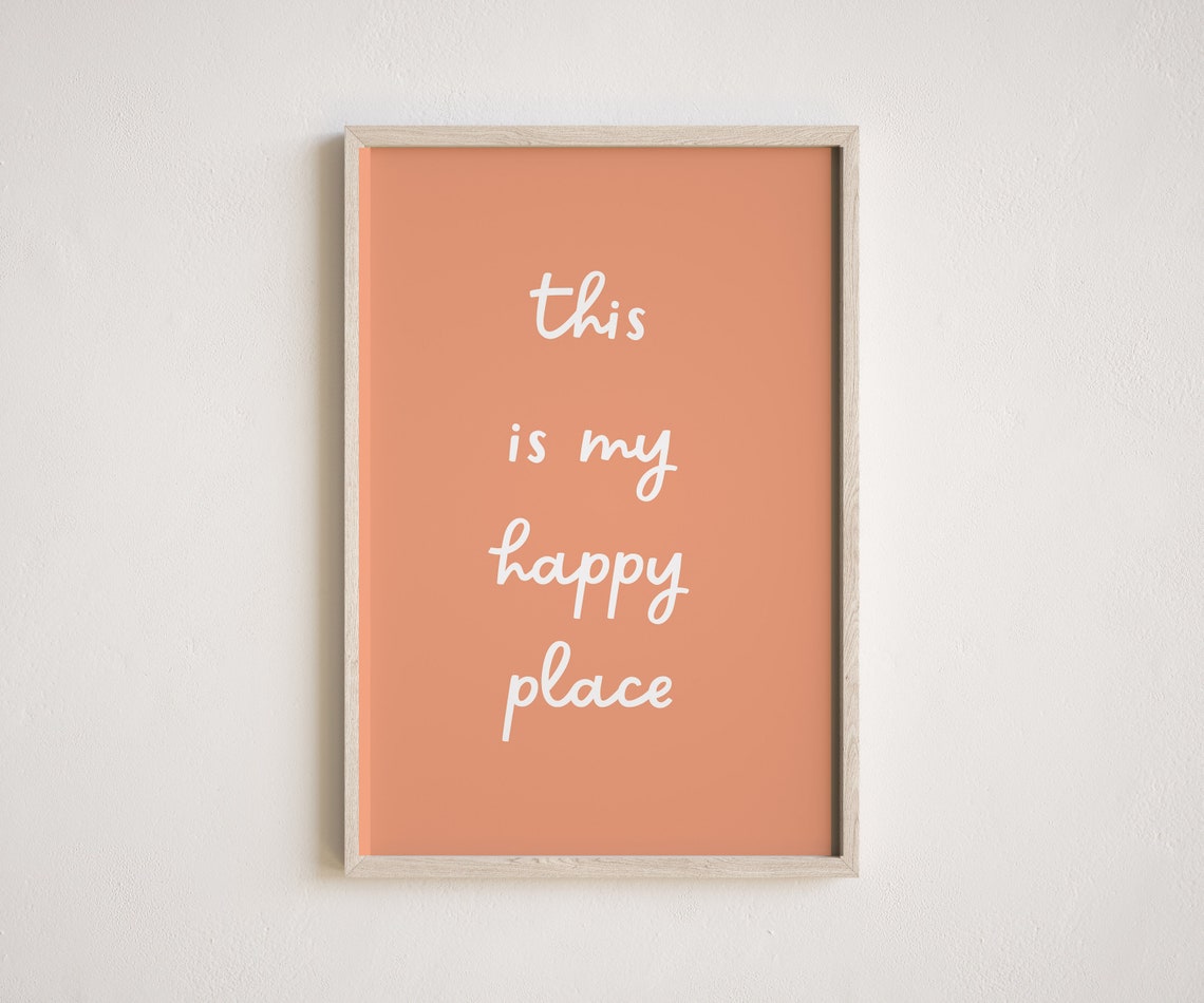 This Is My Happy Place Terracotta Script Nursery Quote Poster