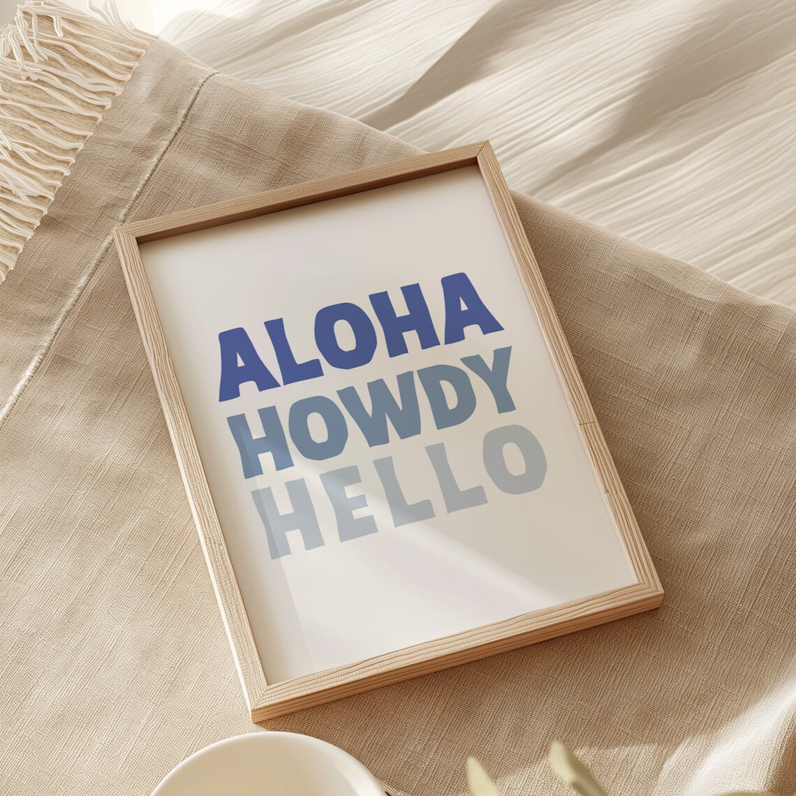 Aloha Howdy Hello Coastal Cowgirl Art Print - Image 2