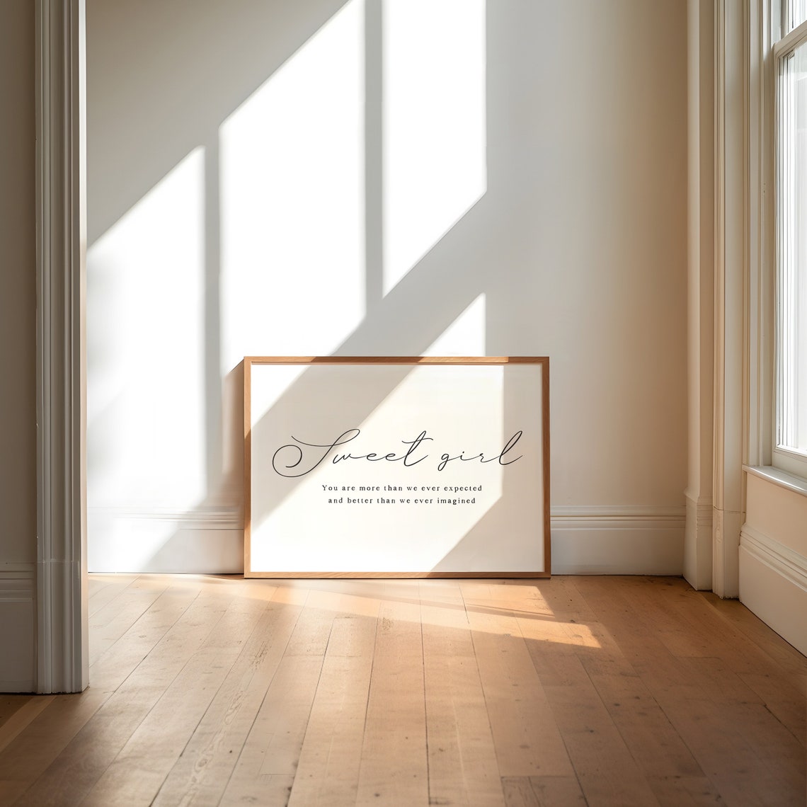 Girls Nursery Wall Art Sweet Girl Print Baby Girl Room Art Above Crib Decor Modern Nursery Sign Girls Nursery Quote Baby Room Decor - Image 2