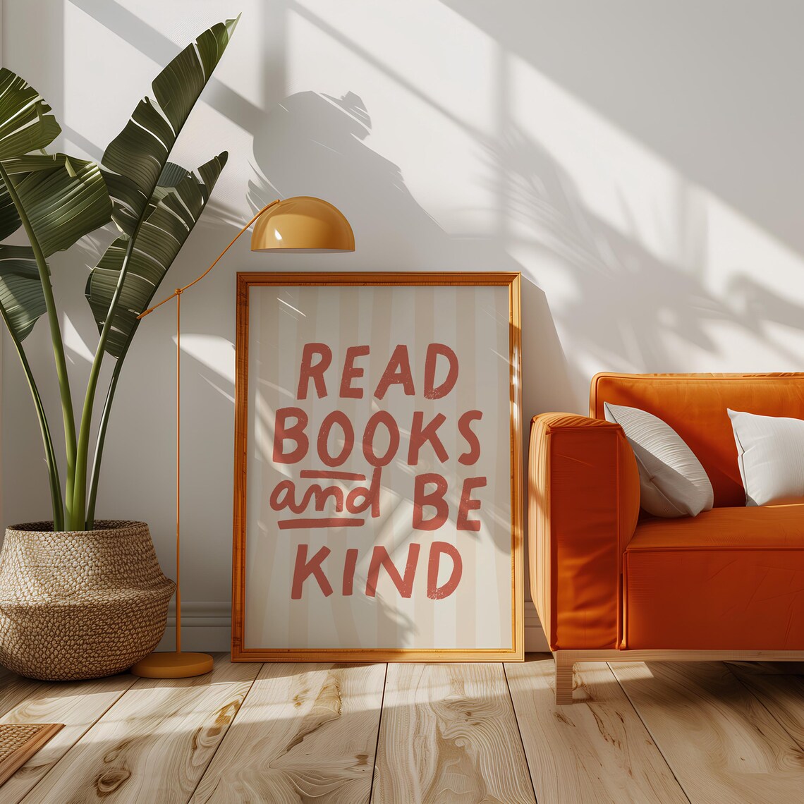 Read Books And Be Kind Quote, Library Wall Art