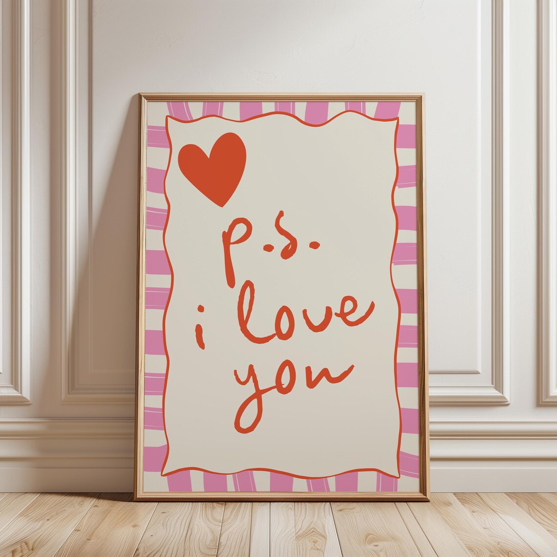 Ps I Love You Valentine Heart Minimalist Art Print