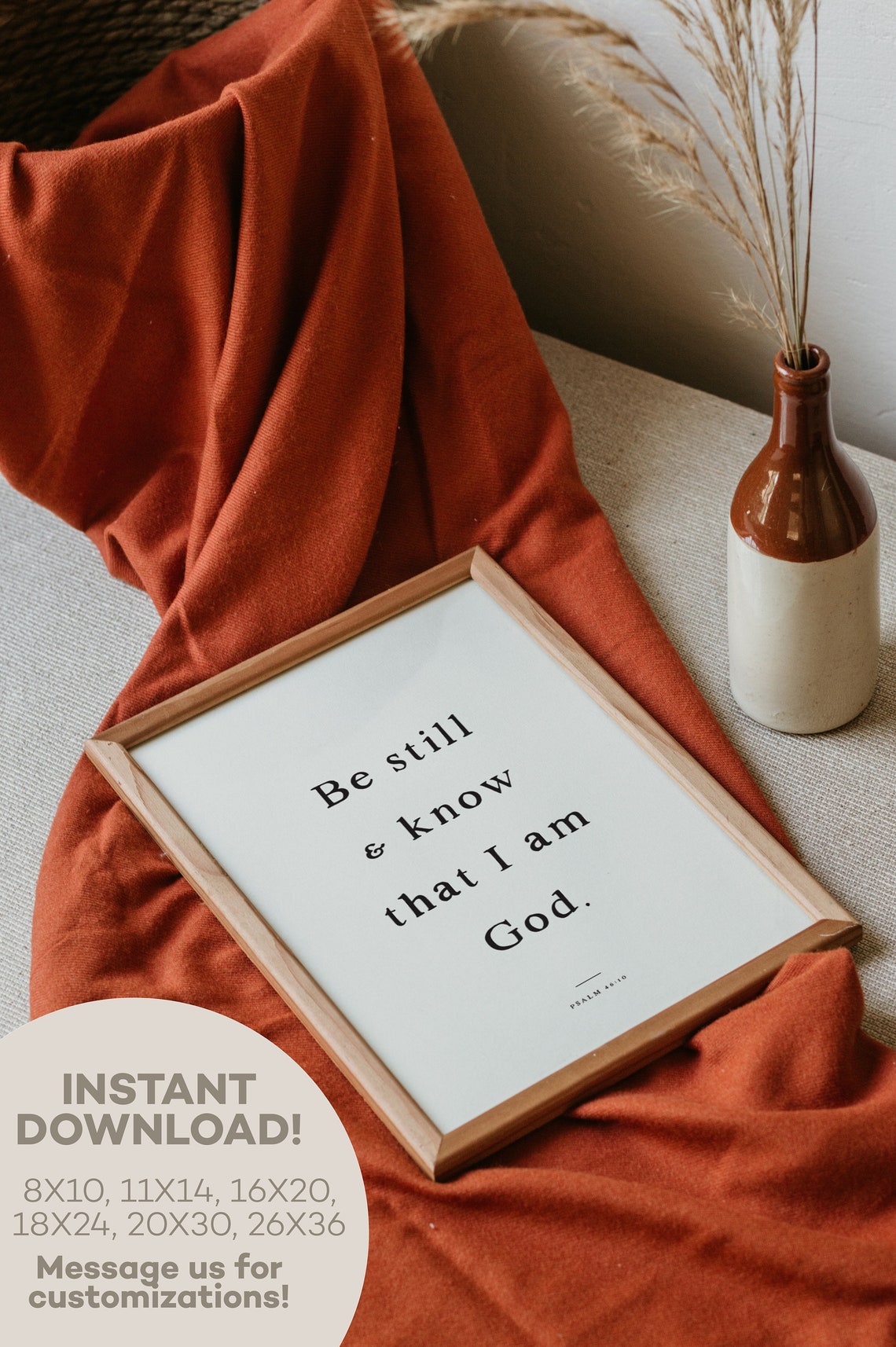Be Still and Know That I Am God Psalm 46 10 Scripture Poster - Image 2