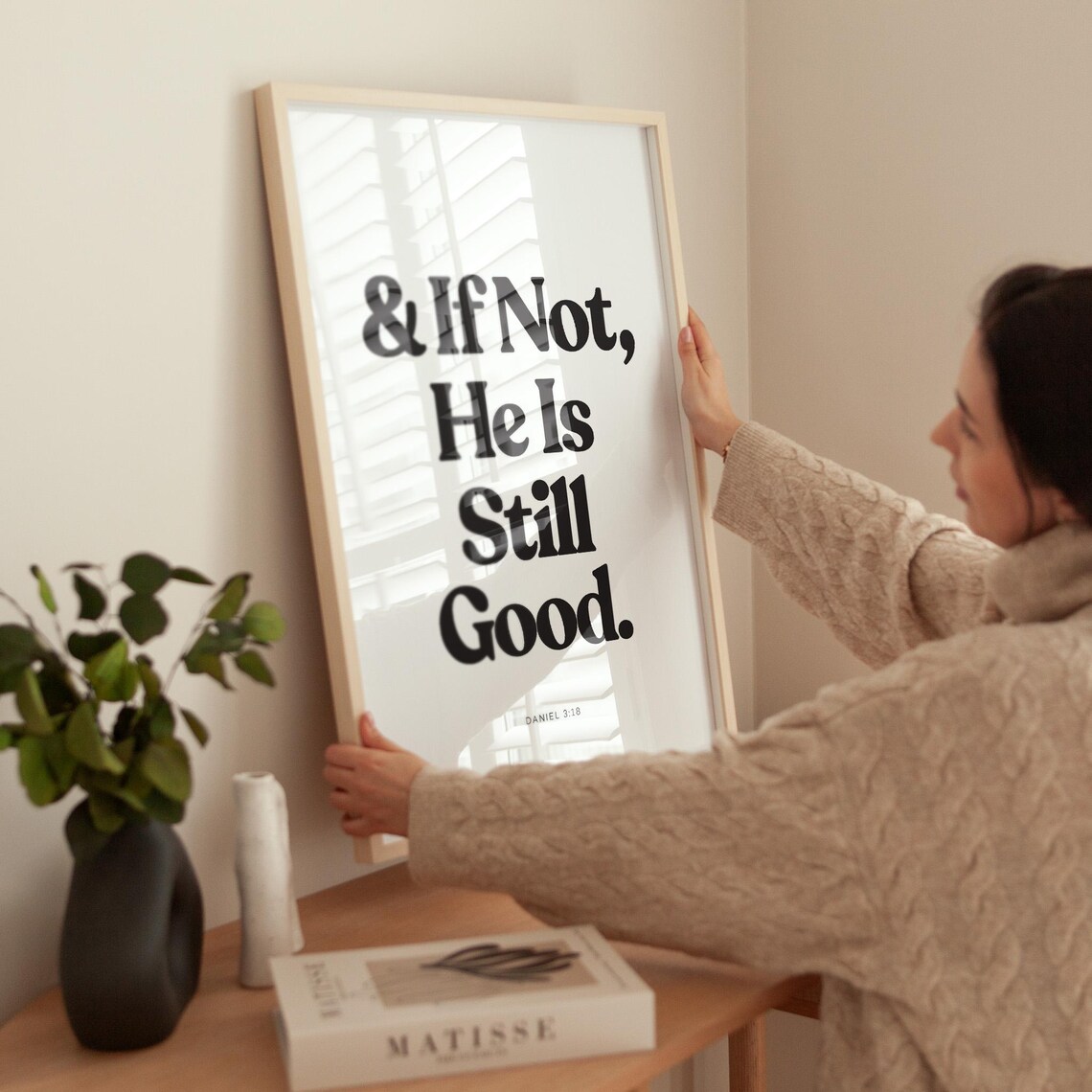 Bible Verse Wall Art And If Not He Is Still Good Print Daniel 318 Modern Scripture Poster Christian Gift Christian Home Decor Bedroom - Image 3