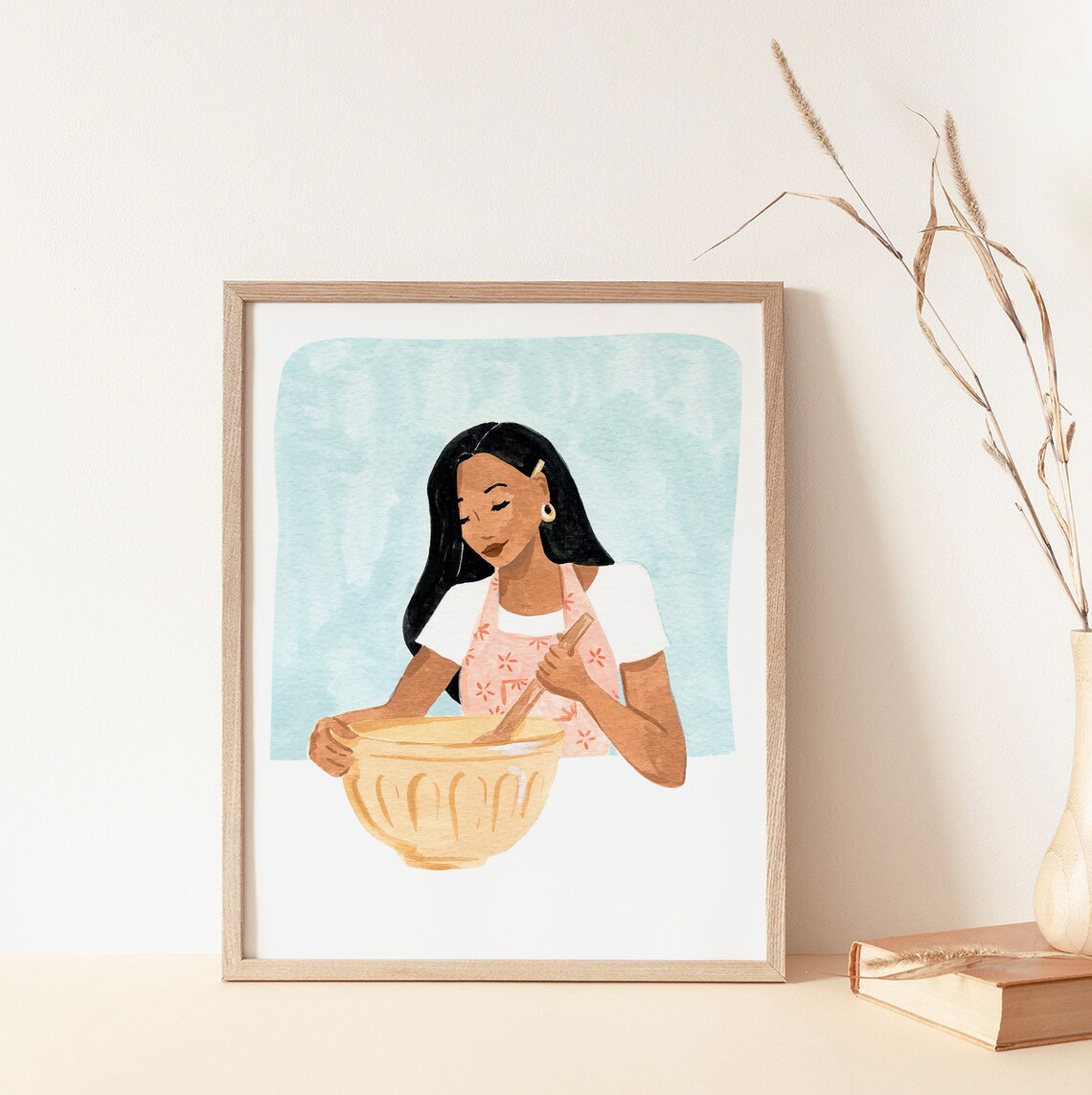 For The Creative Cook Woman Baking Art Print - Image 4