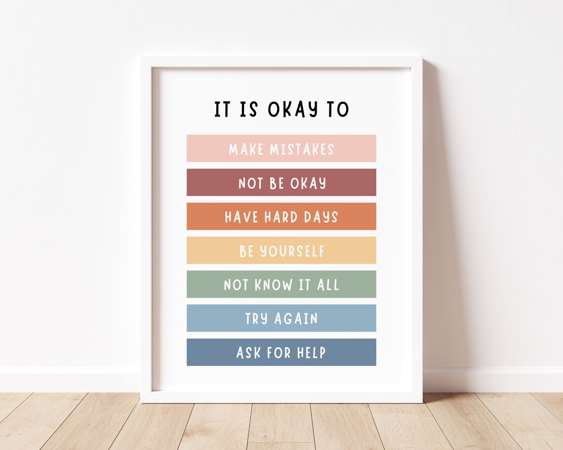 Its Okay To Not Be Okay Boho Classroom Art Print - Image 2