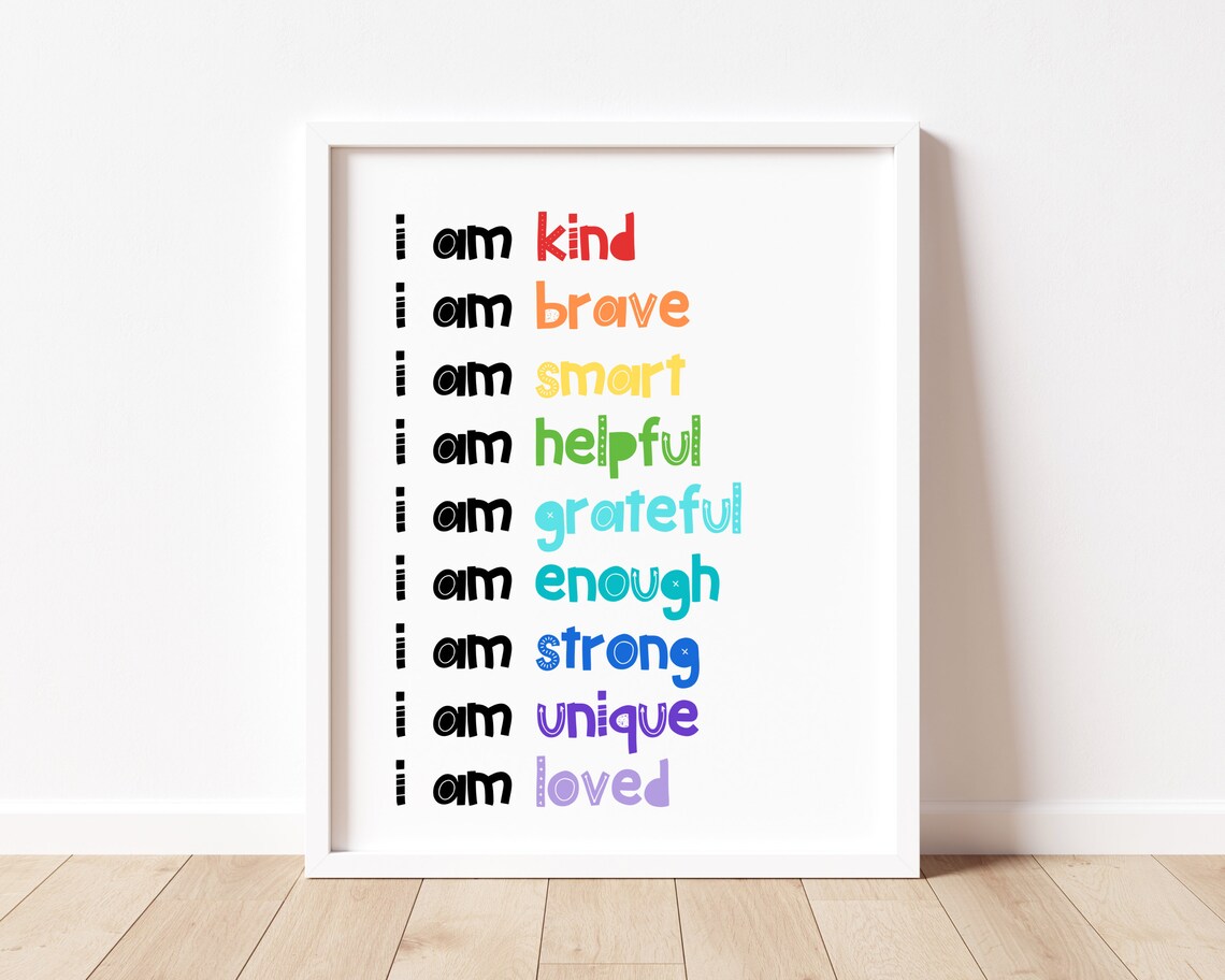 Affirmations For Kids Playroom Sign Poster