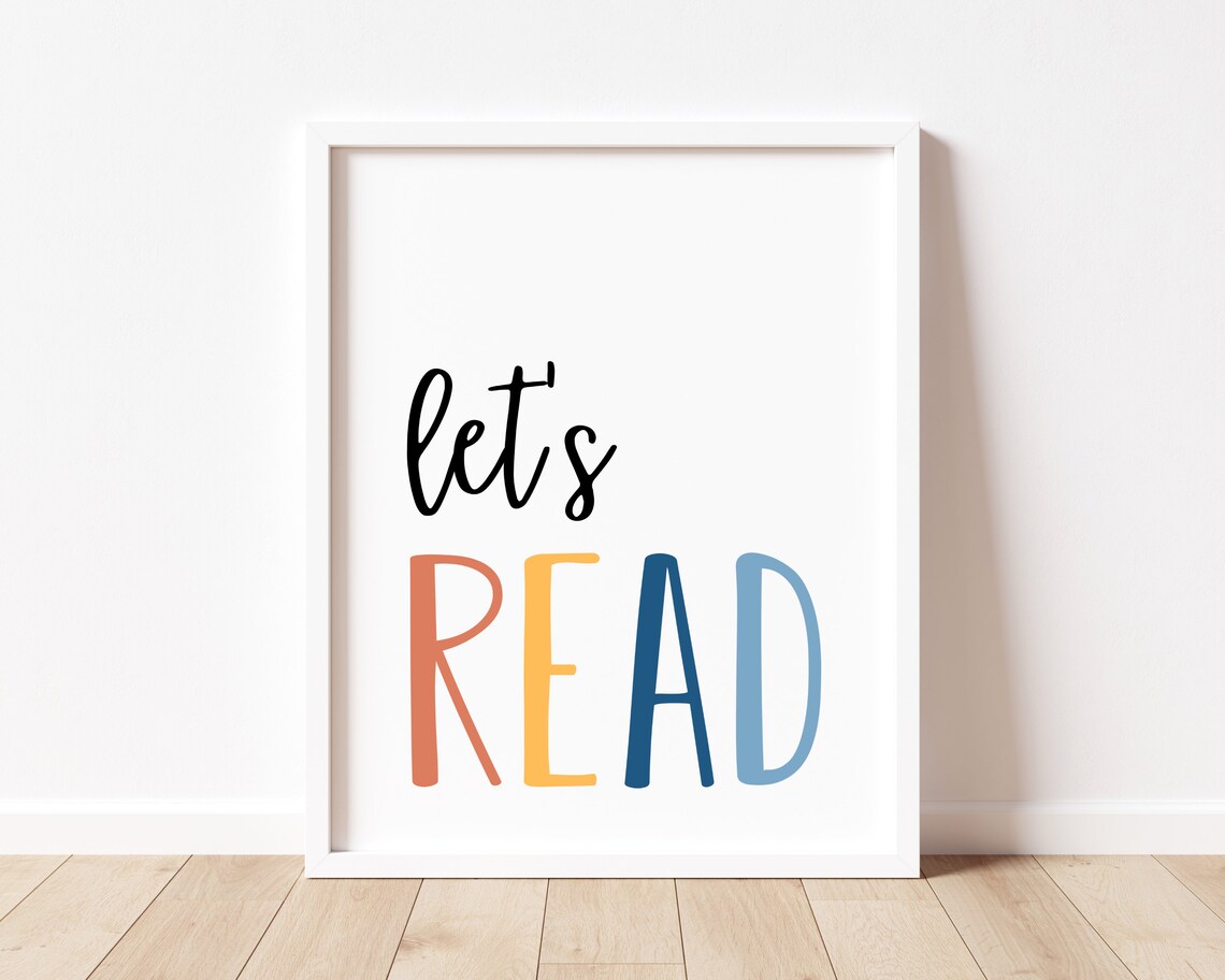 Lets Read Sign Poster for Playroom Reading Corner - Image 2