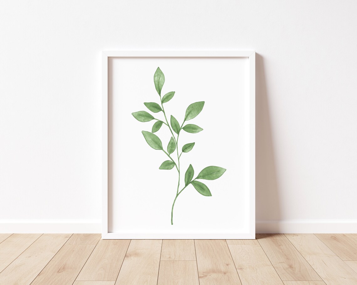 Watercolor Leaves Modern Farmhouse Art Print