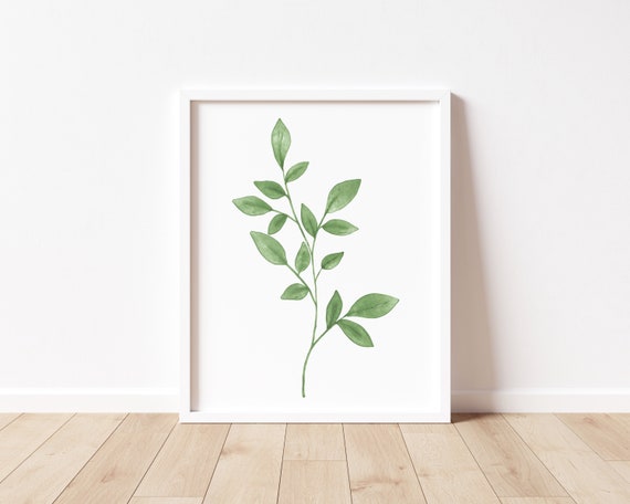 Watercolor Leaves Modern Farmhouse Art Print