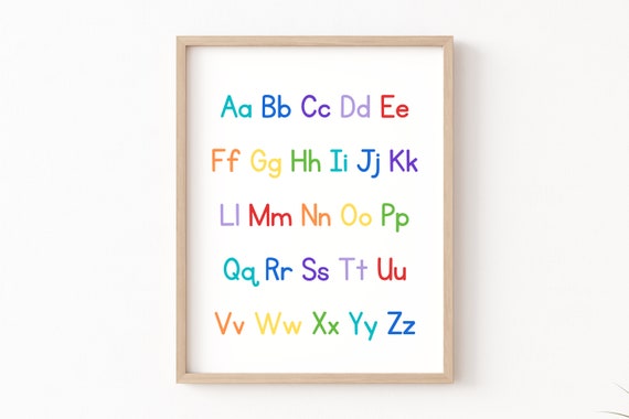 Alphabet Classroom Posters, Preschool Education Art Print