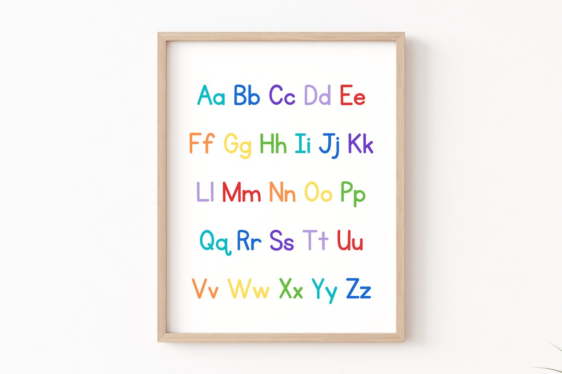 Alphabet Classroom Posters, Preschool Education Art Print