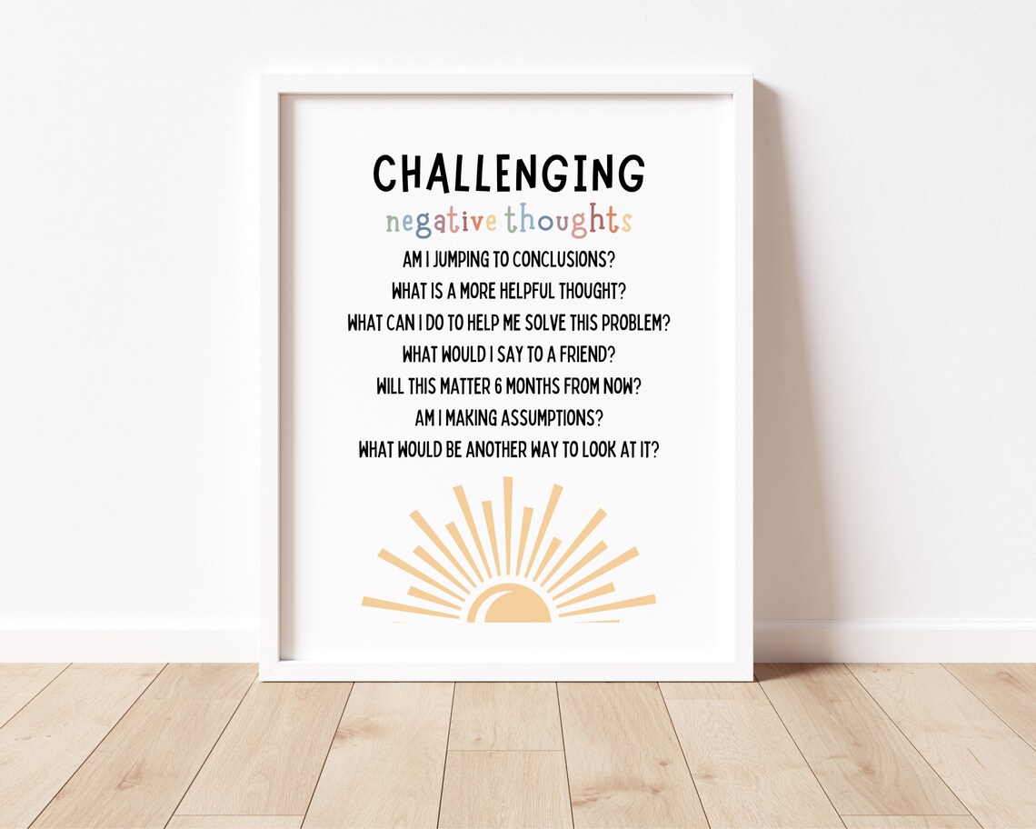 Challenging Negative Thoughts Growth Mindset Poster - Image 3