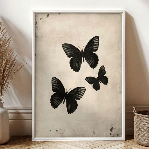 Butterfly Gallery Poster Insect Home Decor Butterfly Art Butterfly Room Painting Insect Boho Portrait Butterfly Vibrant Print