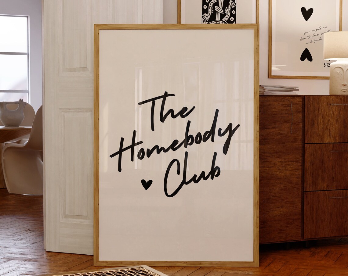 The Homebody Club Art Print, Neutral Wall Decor