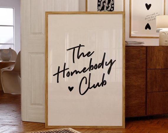 The Homebody Club Print Trendy Wall Art Prints Neutral Wall Decor Trendy Art Living Room Decor Bar Cart Art Prints