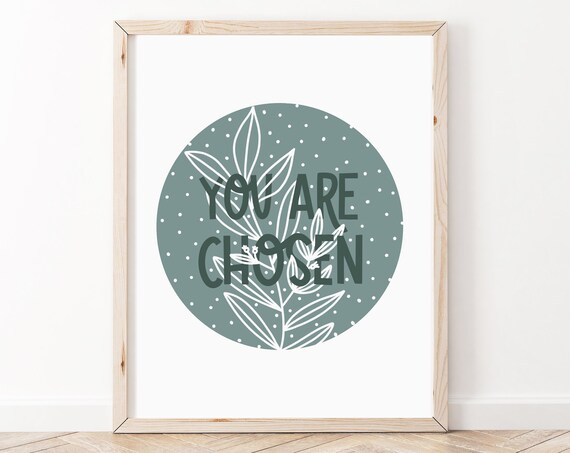 You Are Chosen Mental Health Poster Positive Affirmations Wall Art Affirmation Motivational Therapy Office Decor