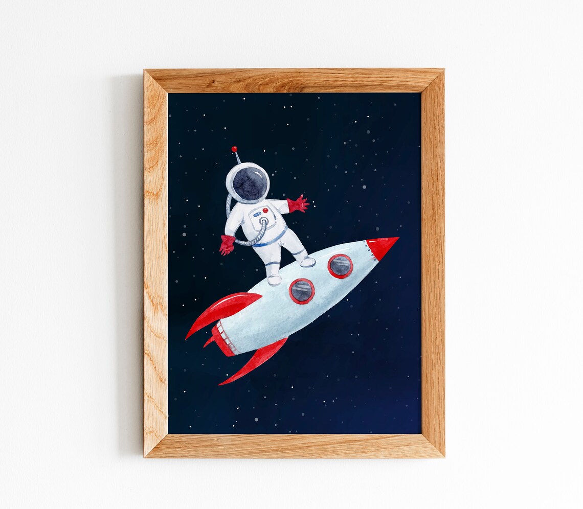 Outer Space Art Print, Kids Room Decor - Image 3