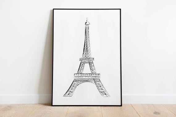 Eiffel Tower Print Eiffel Tower Poster Paris Wall Art Minimalist Art Wall Art Homer Decor France Prints