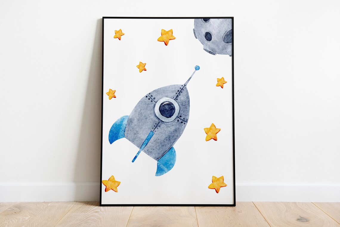 Love You to the Moon and Back Space Nursery Starry Quote Poster - Image 6
