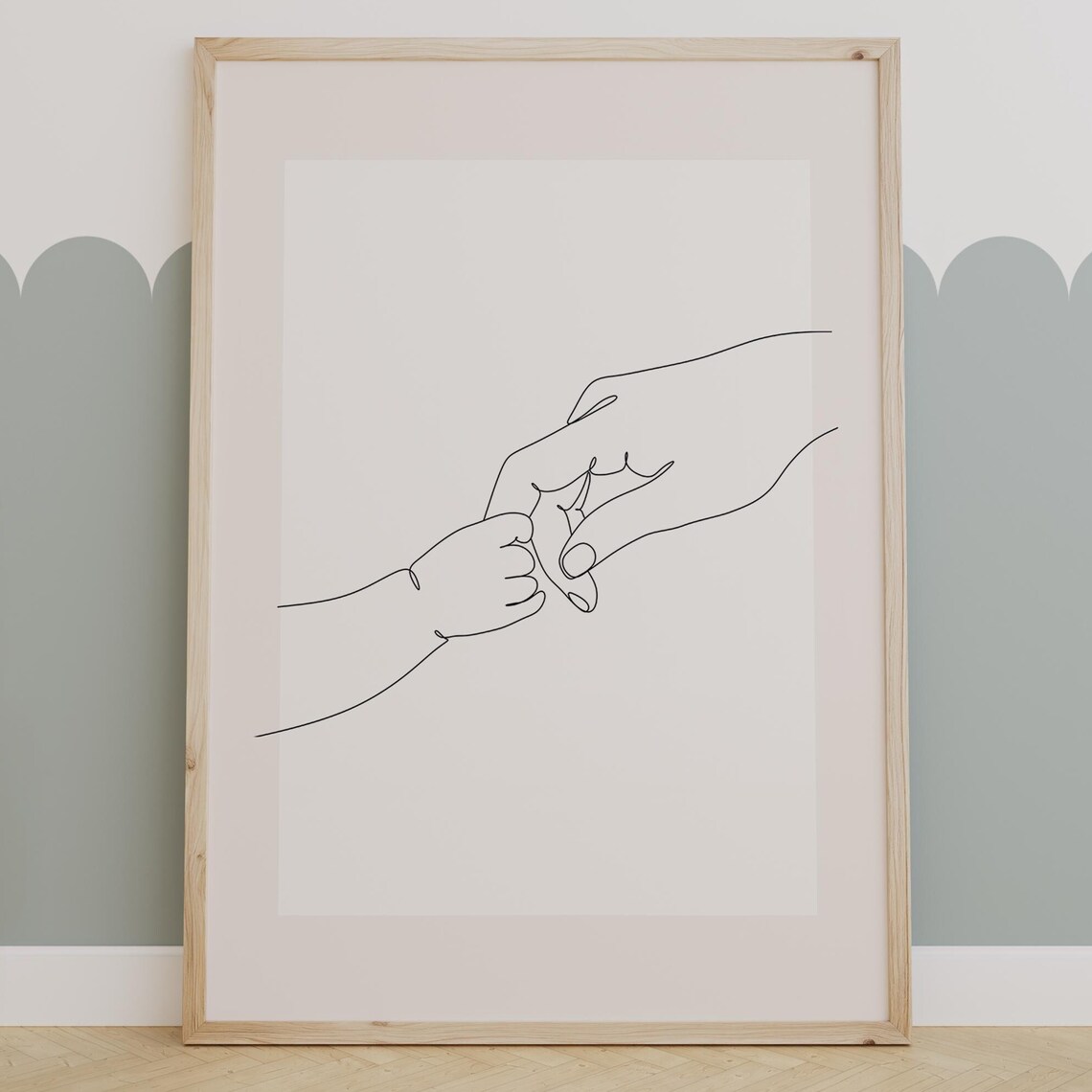 Parent and Child Minimalist Line Art, Family Bond Art Print