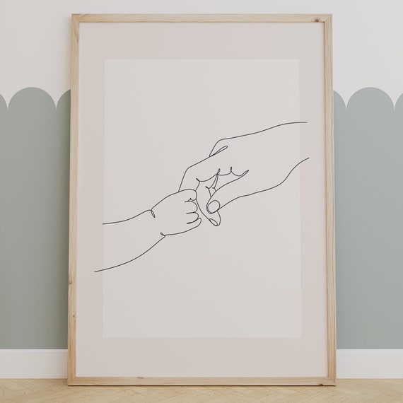 Parent and Child Minimalist Line Art, Family Bond Art Print