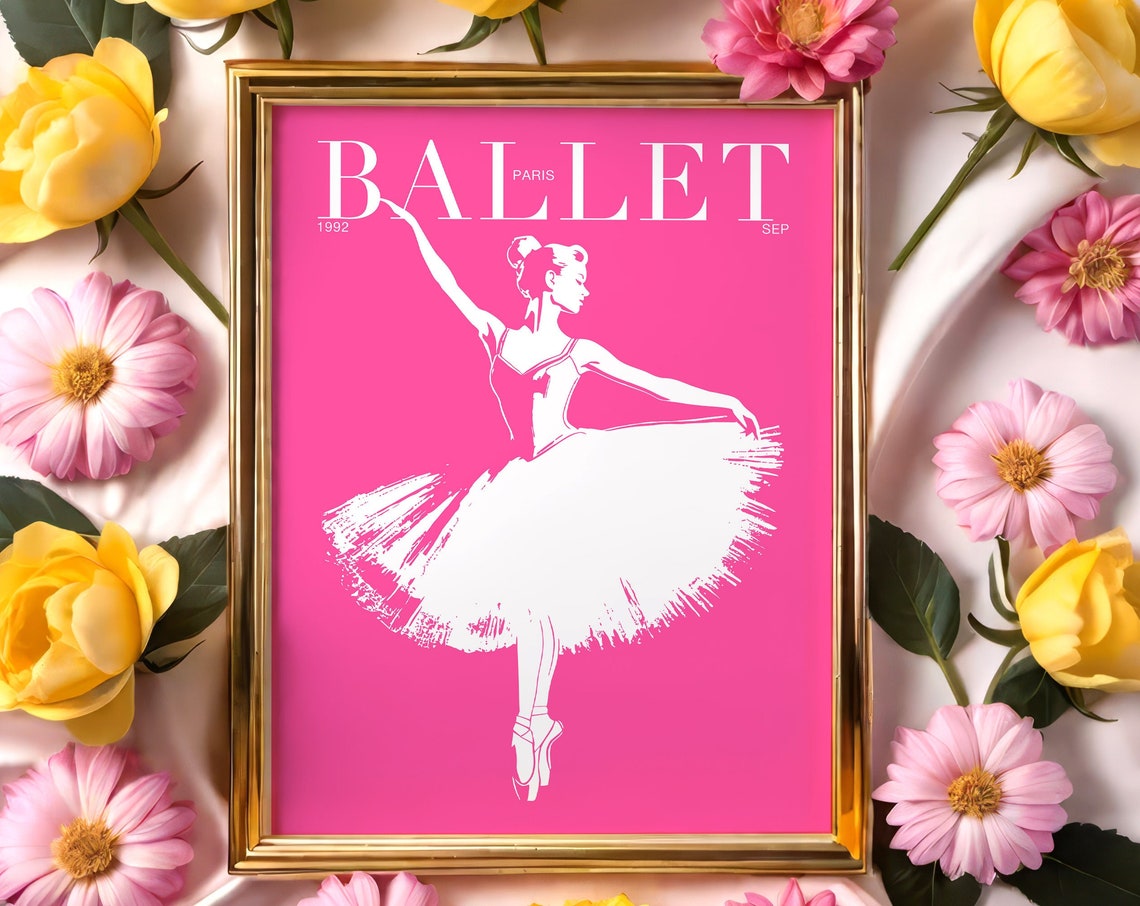 Ballet Paris 1992 Magazine Cover Pink Ballerina Dancer Poster