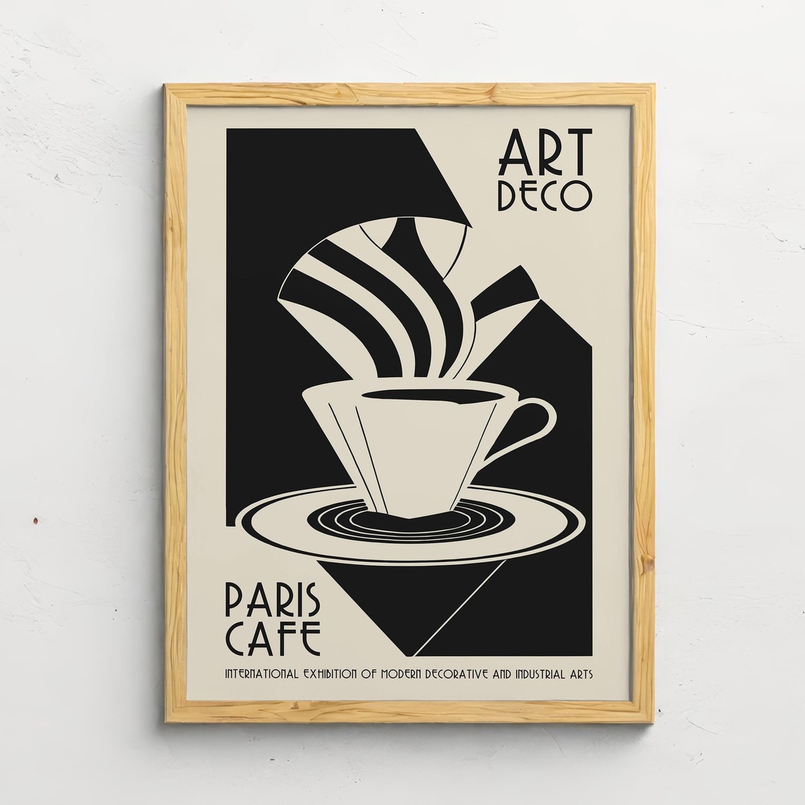 Art Deco Paris Cafe Black Cream Coffee Cup 1925 Exhibition Poster