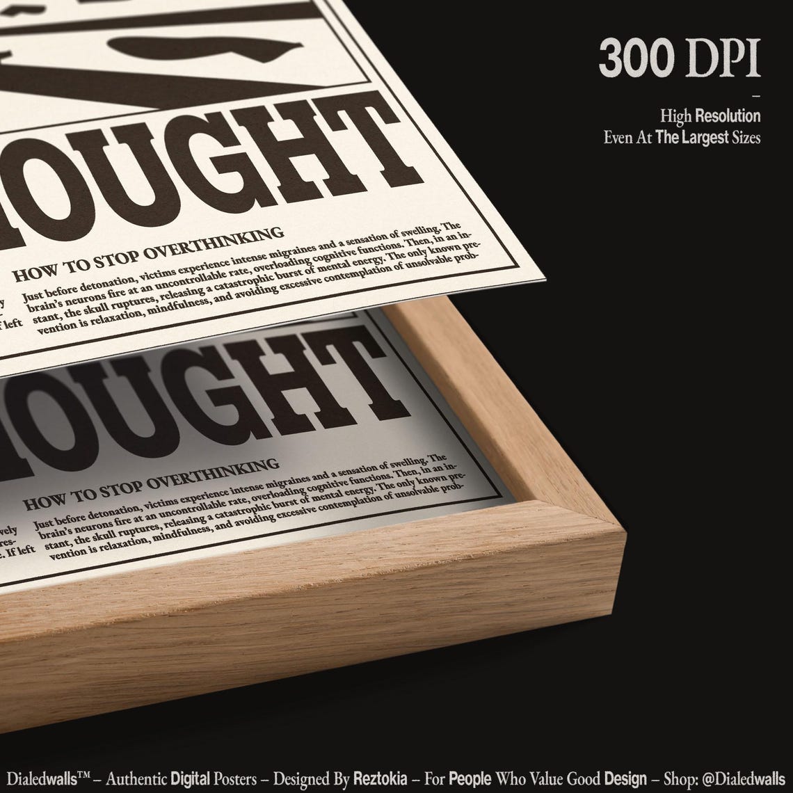 Danger Overthinking Can Cause Overthought Retro Newspaper Poster - Image 3