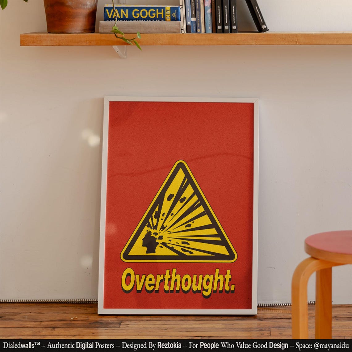 Overthought Poster Retro Wall Art Overthinking Print Large Artwork Creative Conceptual Design Bold Type - Image 4