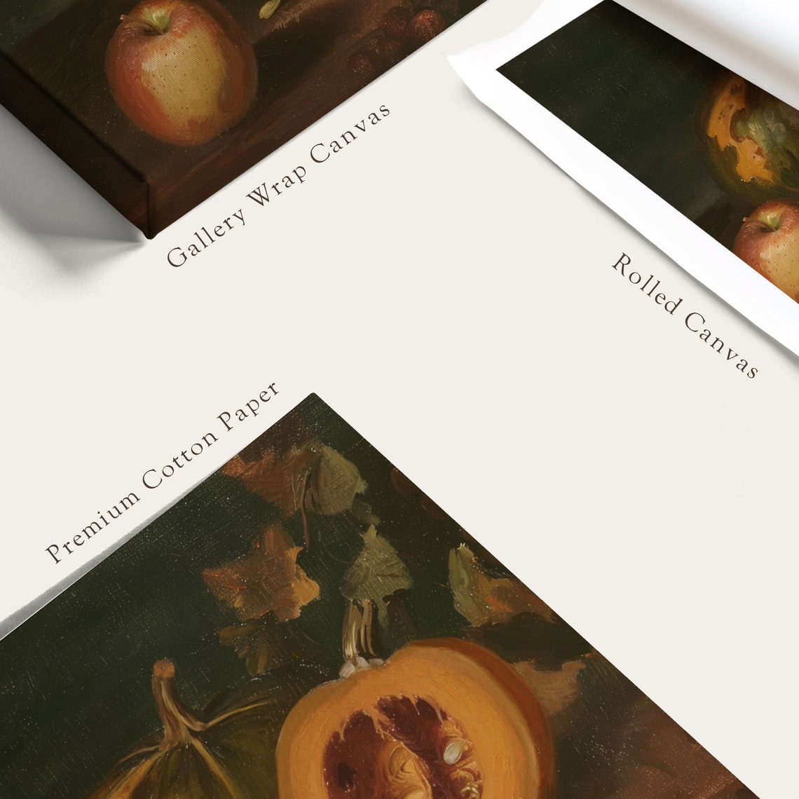 Fall Harvest Pumpkin Apple Autumn Still Life Vintage Art Poster - Image 5