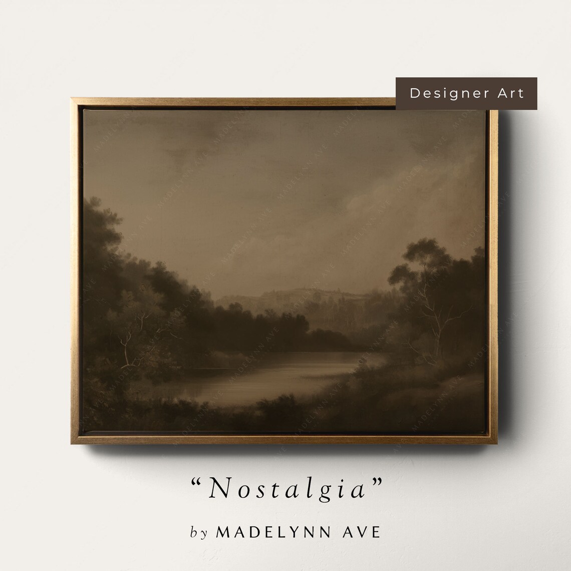 Moody Fall Landscape, Modern Cottage Oil-Style Art Print