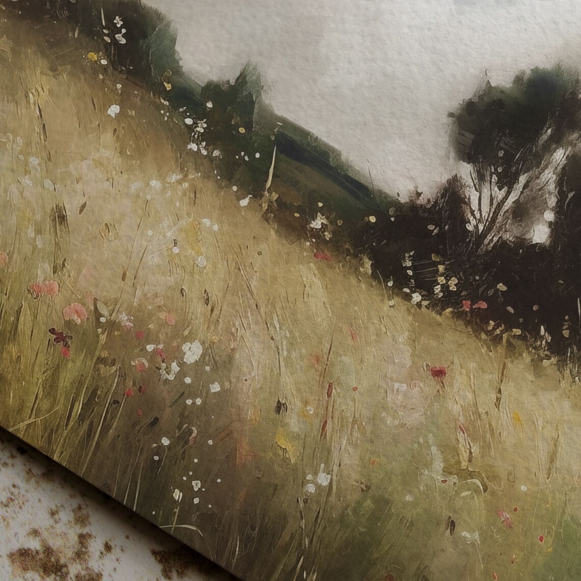Flower-Filled Landscape Vintage Floral Poster Print - Image 6