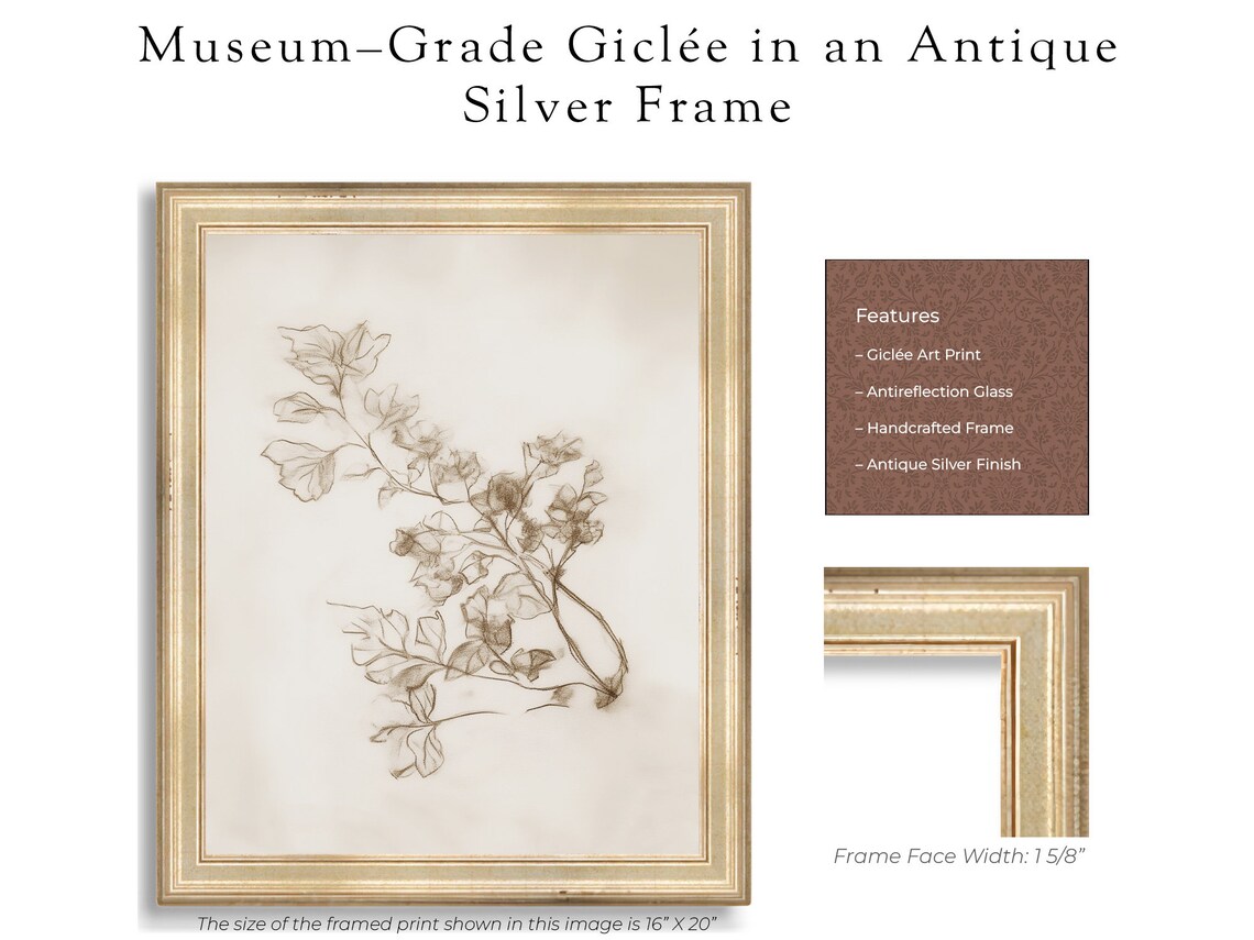 Antique Branch Sketch, Vintage Botanical Art Print - Image 2