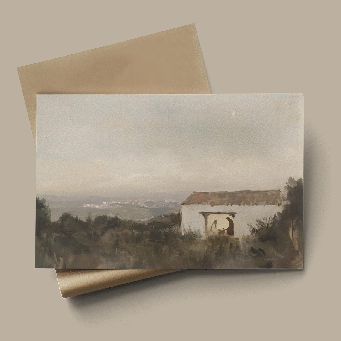 Christmas Nativity Scene, Bethlehem Landscape Art Print - Image 3
