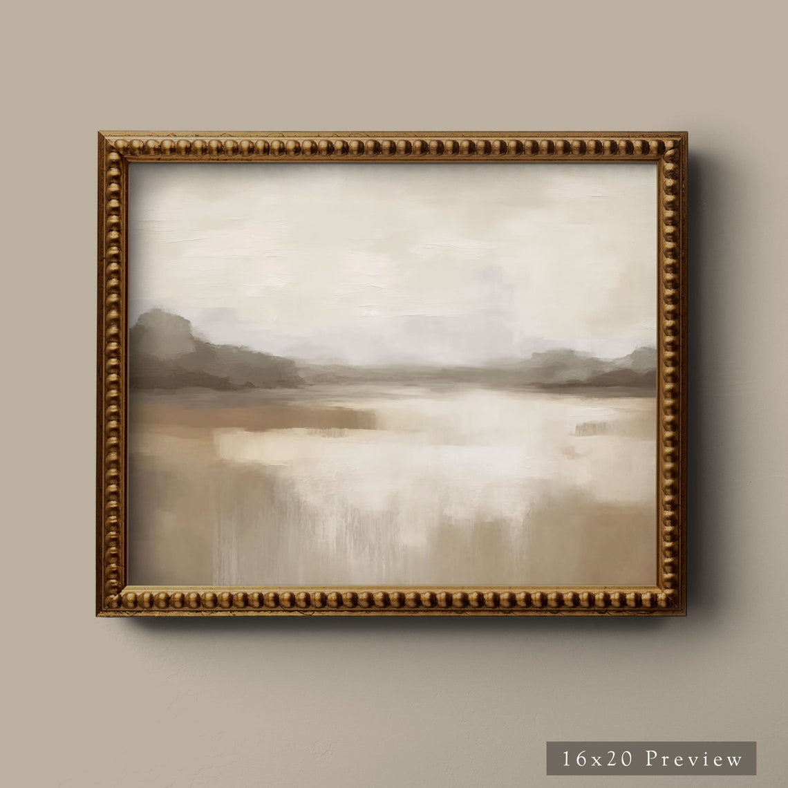 Abstract Sepia Waterscape Misty Horizon Fine Art Wall Poster - Image 6