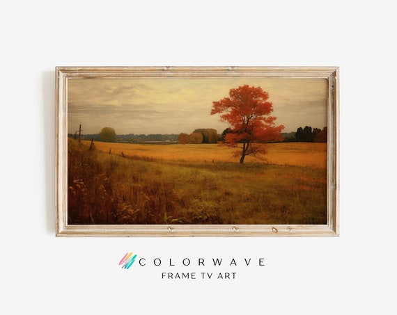 Sumac Tree Vintage Frame Tv Art Farmhouse Wall Decor Tree Art Forest Wall Art Tv Frame Art