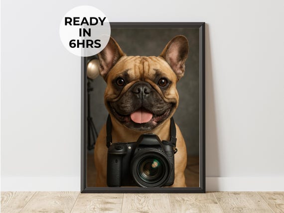Custom Photographer Pet Portrait, Funny Gift