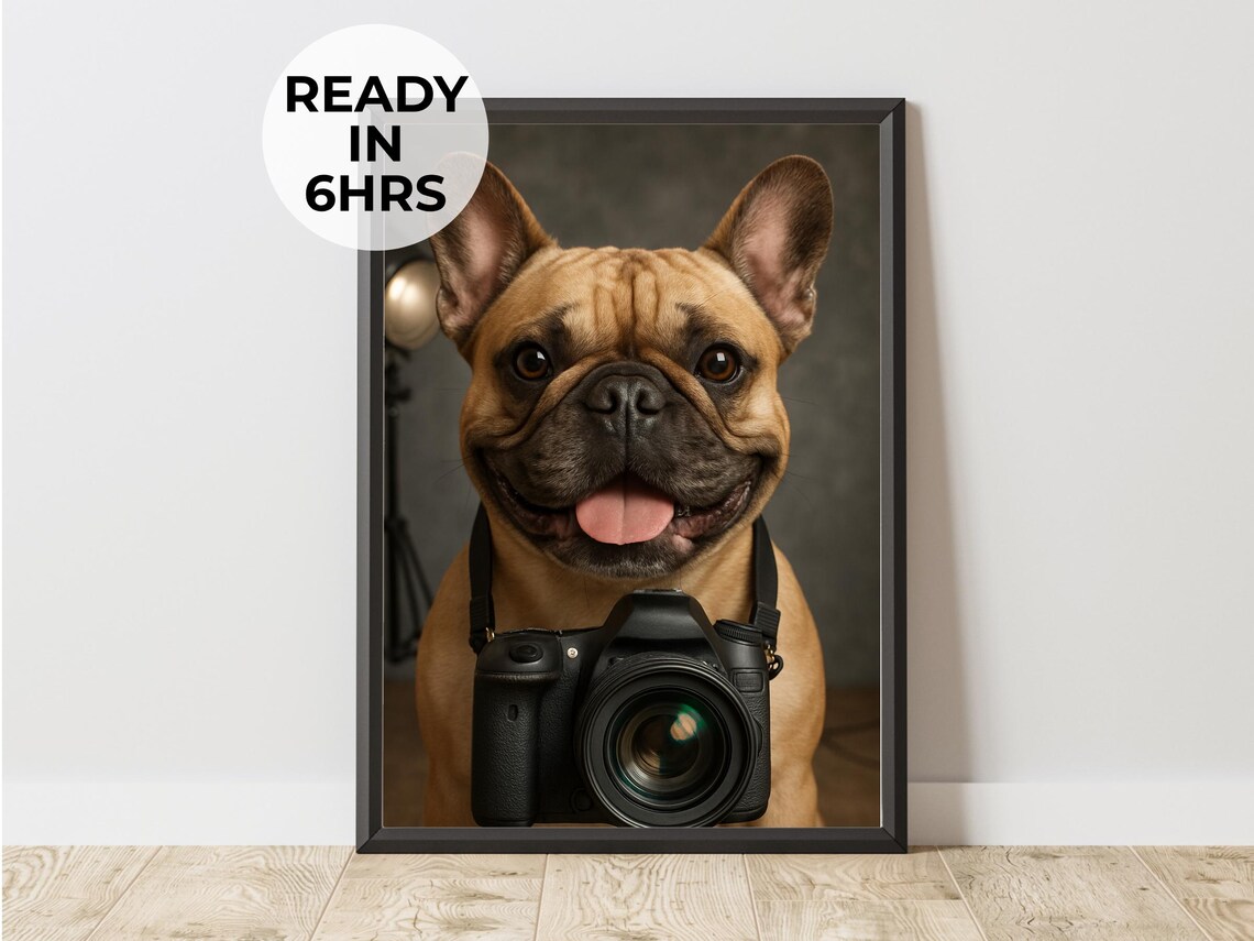 Custom Photographer Pet Portrait, Funny Gift