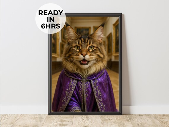 Custom Wizard Pet Portrait Magic Sorcerer Art Fantasy Gift