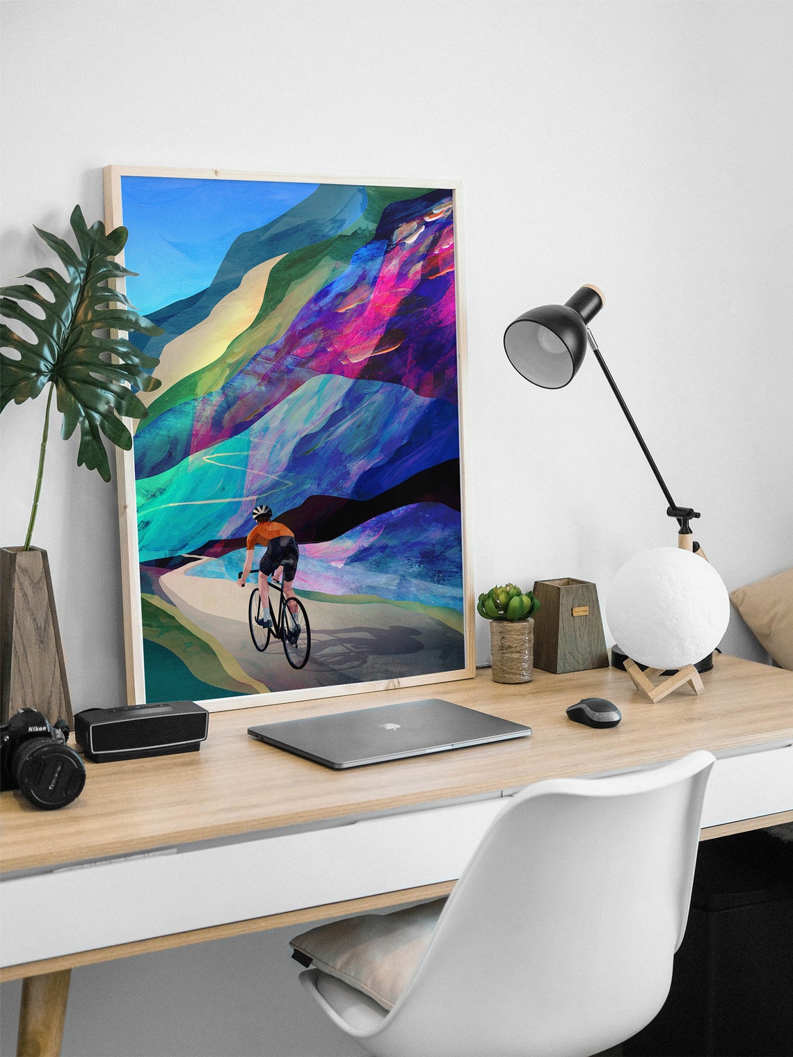 Cycling High In The Mountains Art Print - Image 3