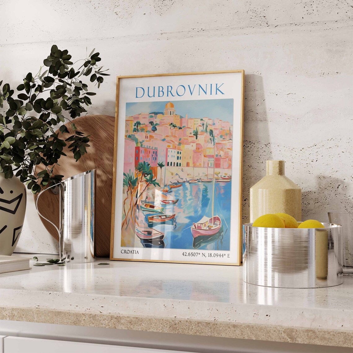 Dubrovnik Travel Print Dubrovnik Travel Poster Croatia Wall Art Mediterranean Travel Decor Dubrovnik Travel Gift Dubrovnik Vacation Art - Image 3