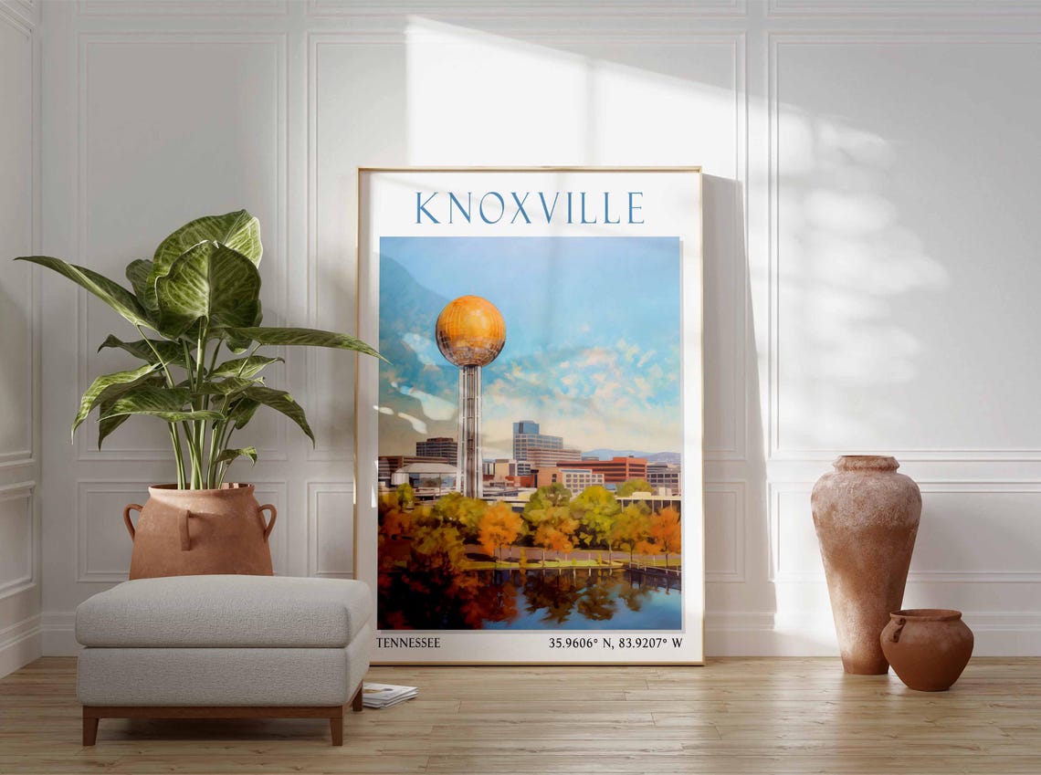 Knoxville Print Knoxville Wall Art Knoxville Poster Knoxville Vintage Print Knoxville Poster Print Knoxville Wall Decor - Image 2