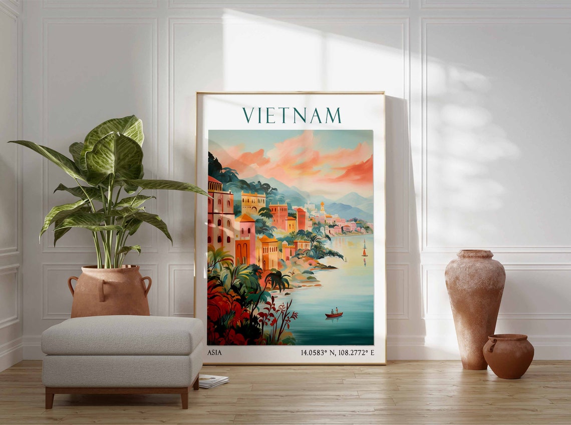 Vietnam Travel Print Vietnam Travel Poster Vietnam Landscape Print Vietnamese Wall Art Ha Long Bay Art Southeast Asian Travel Decor - Image 2