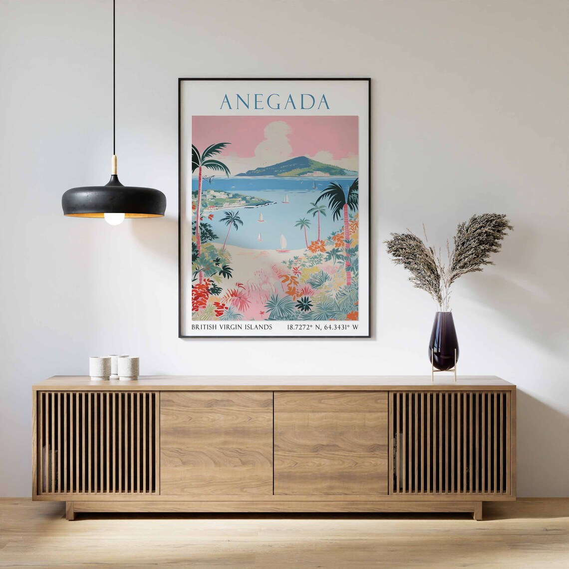 Anegada British Virgin Islands Travel Poster Beach Painting Art - Image 2