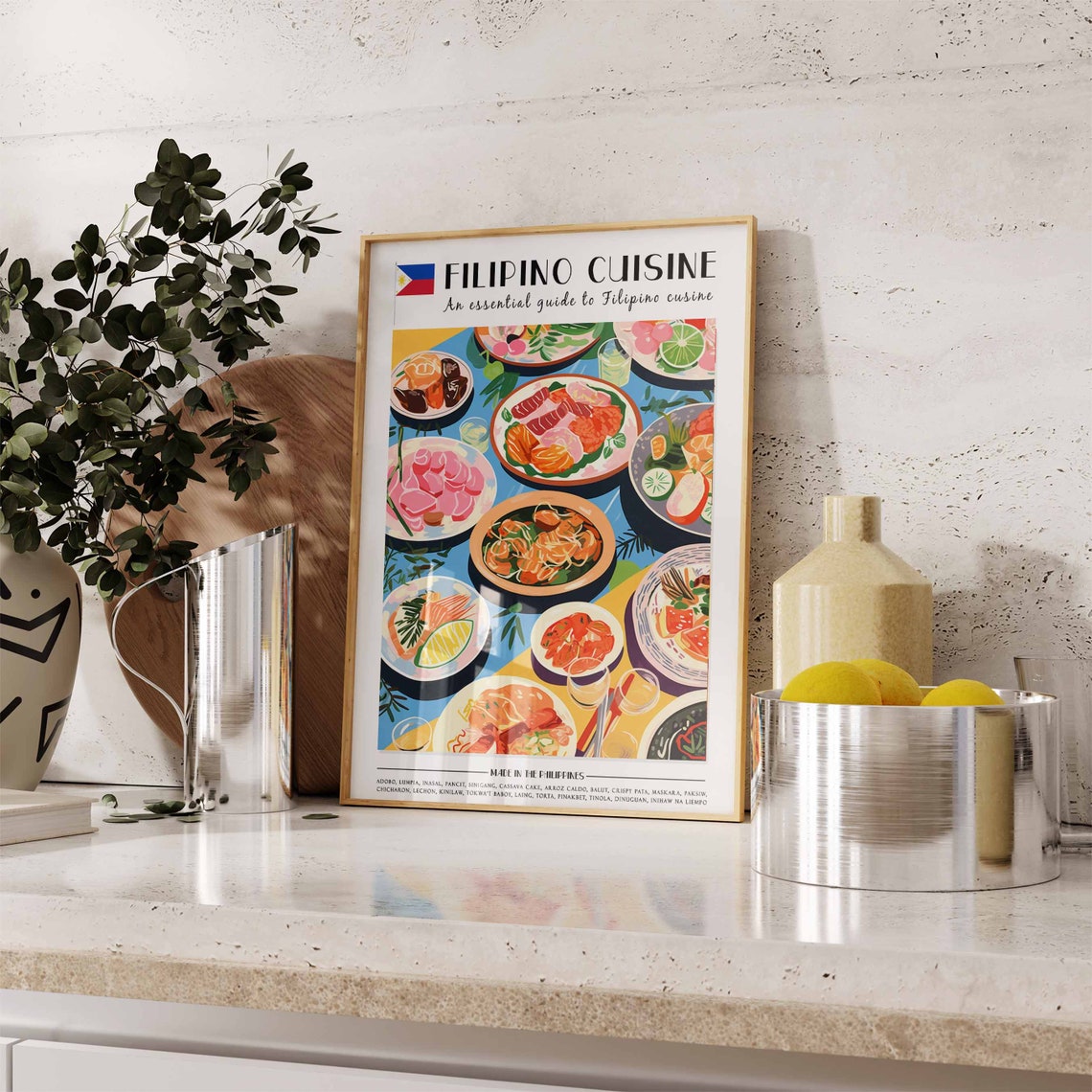 Food Print Filipino Food Poster Food Art Kitchen Decor Retro Wall Decor Kitchen Wall Art Vintage Filipino Food Wall Art Large Print - Image 2