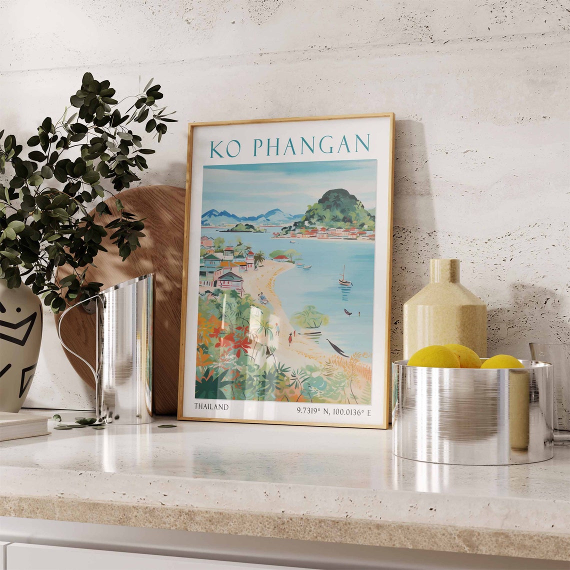Koh Phangan Thailand Travel Print Koh Phangan Travel Poster Thailand Print Koh Phangan Island Thailand Travel Gift - Image 2