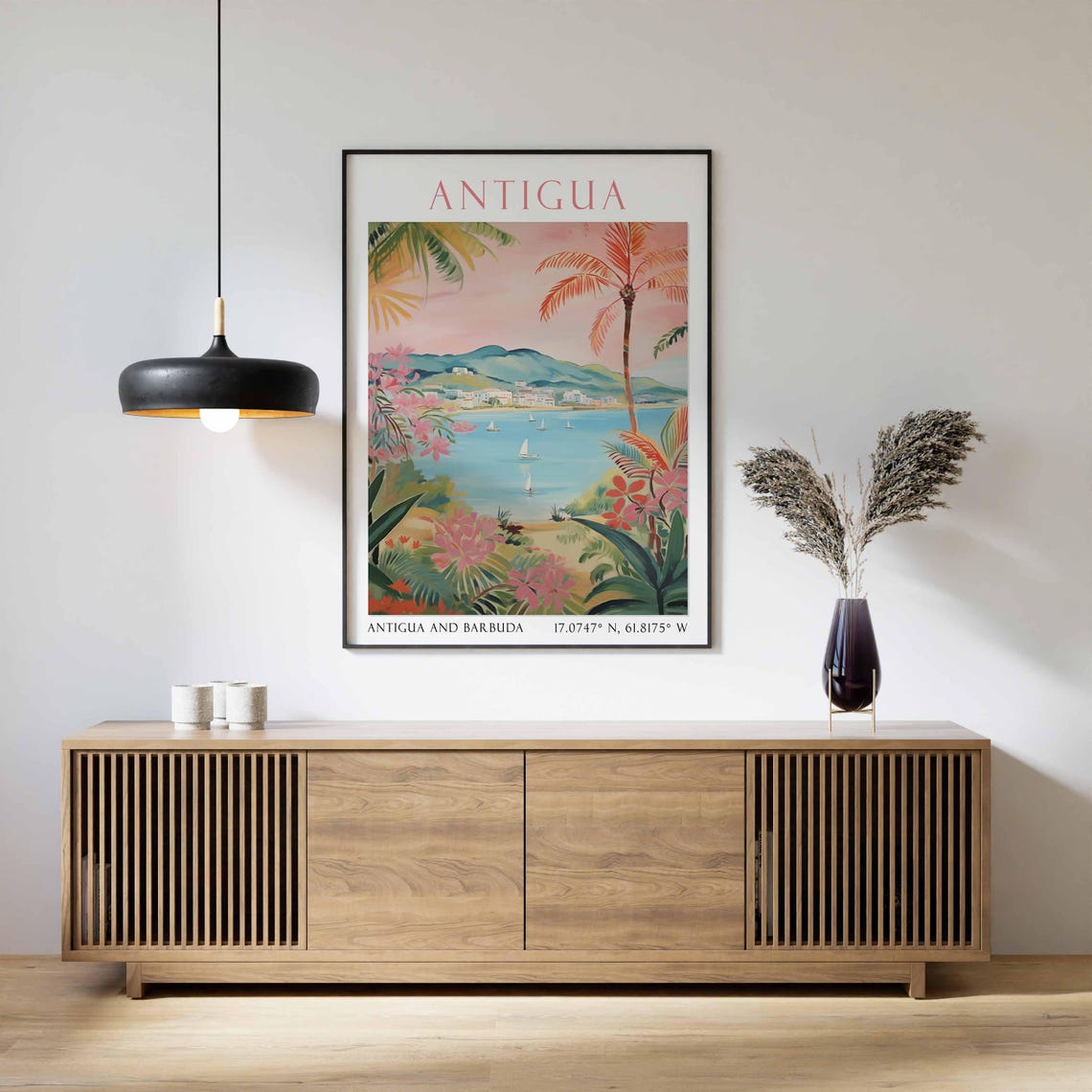 Antigua Travel Print Antigua Vintage Travel Poster Caribbean Travel Print Beach Travel Poster Sea Travel Art Antigua Travel Gift - Image 2