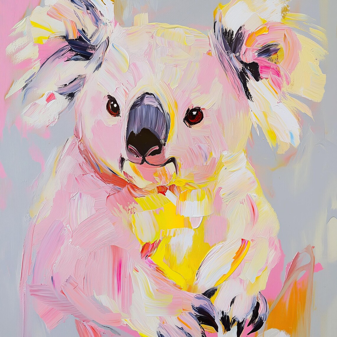 Colorful Koala Bear Portrait Abstract Animal Painting Wall Art - Image 3